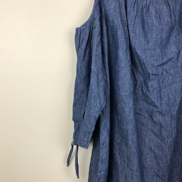 NWT Madewell Cold Shoulder Chambray Dress - Picture 7 of 7